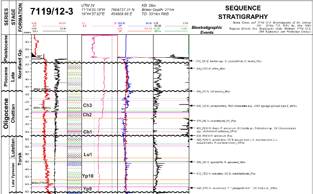 Completion log of well 7119/12-3 with a focus on Late Tertiary times